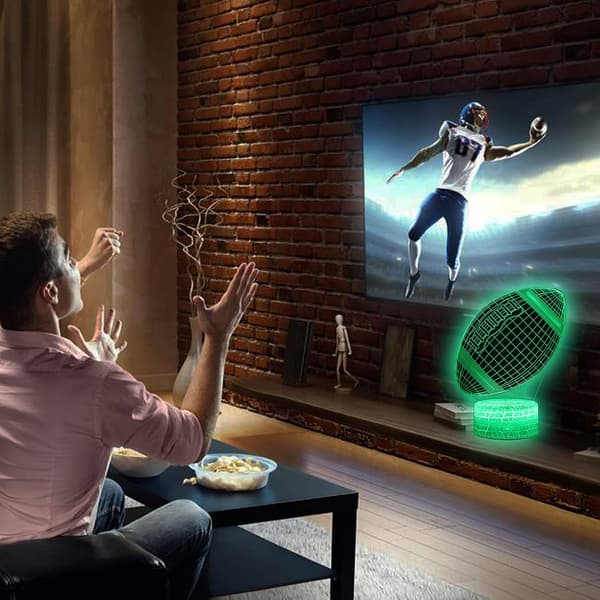 Fodbold 3D Illusion LED Soveværelse Bordlampe Dekor Natlampe
