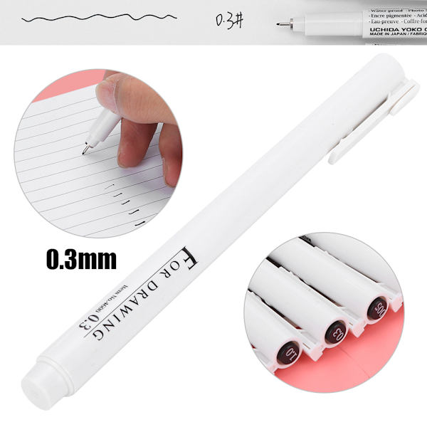 10 st Micron Liner Fineliner-pennor Svart bläck för ritning Skiss Modell Leksak (0,03 mm)