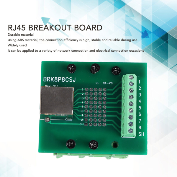 RJ45 Breakout Board Elbow Nätverksport Konverter Terminal Board BRK8P8CSJ med Fäste