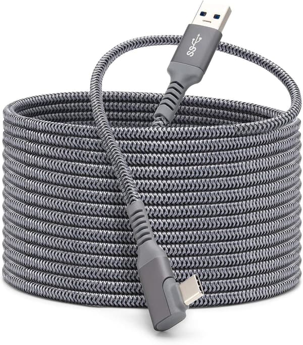 Link-kabel kompatibel med Oculus Quest 2 16ft, hurtig lading og PC-dataoverføring USB C 3.2 Gen1-kabel for VR-headset og spill-PC
