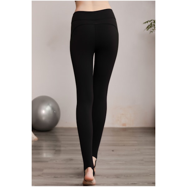 Smörigt mjukt varmt sammetsstretch sömlös yogabyxa (L)