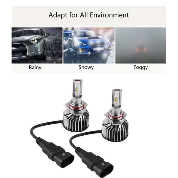 1 Par Super Lyse Bil LED-Hodelyskit Hodelyspærer 6000K 55W 9012