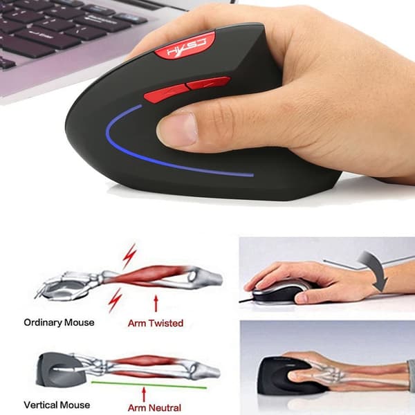 Langaton pystyhiiri Ergonominen ladattava 3 DPI O