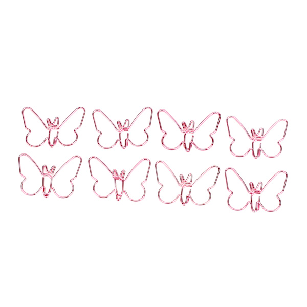50 stk. Pink Butterflies Papirclips Tegneserie Farve Plating Innovative Søde Papirclips til Kontor Hjem Skole