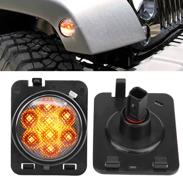 Par LED-frontblinklys sidemarkørlys passer til Jeep Wrangler 07-17 9-32V