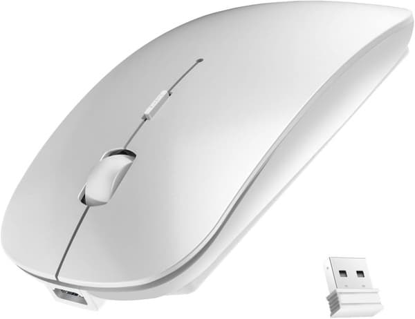 Genopladelig trådløs mus til bærbar computer, 2,4G bærbar USB-mus