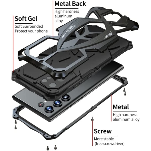 Kompatibel med Samsung Galaxy S22 Ultra Metal Case, Cool A