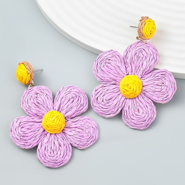 Raffia Øreringe Hot Pink Sommer Øreringe til Piger
