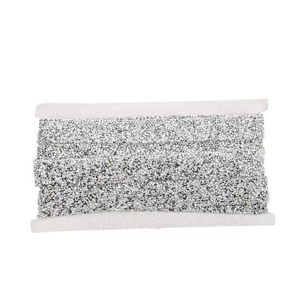 Rhinestone Bånd 2.5cm 5yd DIY Selvklæbende Sølv Glitter Krystal Rhinestone Bånd Håndværk Rulle Dekoration