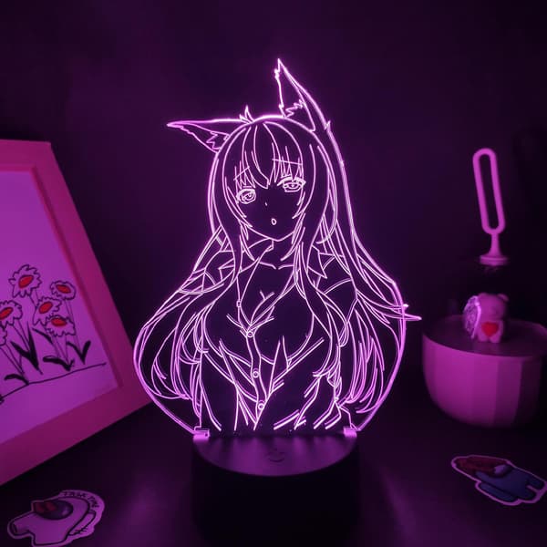 Anime Figur Kokosnøtt 3D LED Lamper RGB Nattlys Bursdag