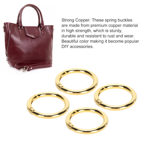 20 st fjäder O-ringar 1,61 tum diameter 0,2 tum tjock stark koppar kompakt fjäderspännen för nyckelring halsband smycken DIY guld färg