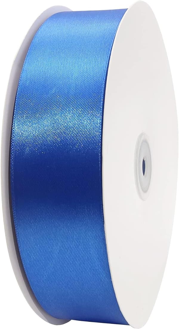 2,5 cm x 91,4 m blått satinband för presentinslagning, bröllopsfest, gör-det-själv-dekor