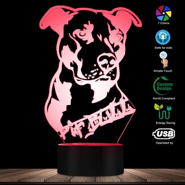 3D Amerikansk Smart Flexibel Pit Bull Terrier Barnrum Bord L