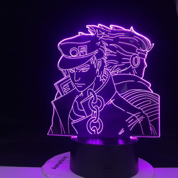 3D nattlampe for gutter, 3D JOTARO STAR PLATINUM LED ANIME L