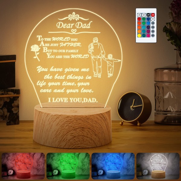 Present till pappa från dotter son, pappa födelsedagspresent RGB akryl