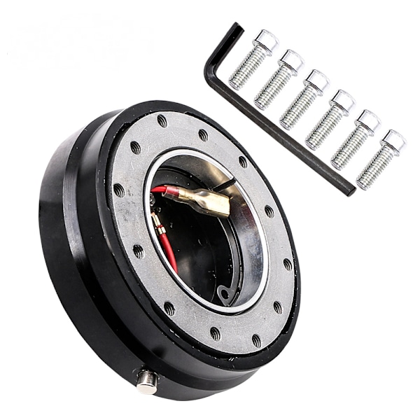 Snabbkopplingsratt Kit Universellt Racing Ratt Snabbkoppling Booster - Svart (En Del)