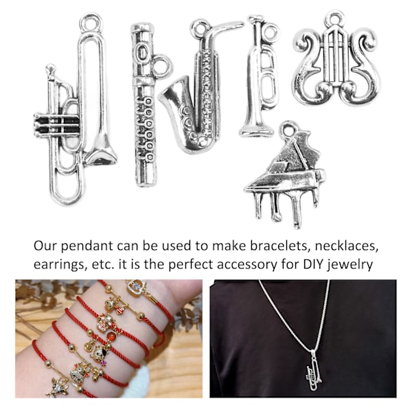 24 st DIY-berlocker tillbehör utsökt design liten musikalisk form legering smyckestillverkning för att göra armband