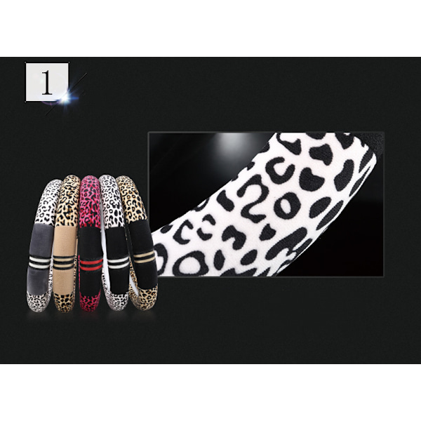 Lyxig leopardmönstrad fashionabel plysch bilrattskydd, universell passform, håller bilen varm