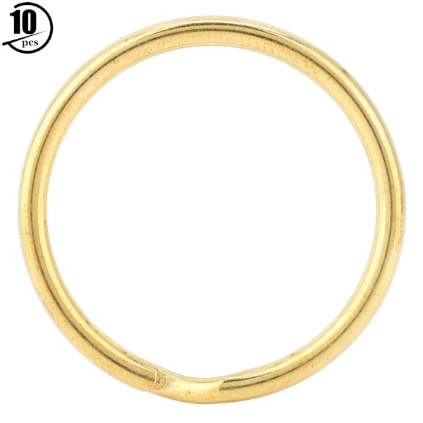 10 stk. Messing Nøglering Guld Taske Krog Forbindelse Nøglering DIY Læder Håndværk Hardware Tilbehør 35mm