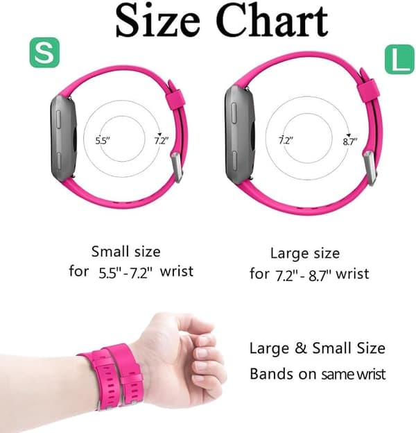 Älykellon ranneke sopii Fitbit versa älykellolle, versa 2 ja versa Lite se -kelloille naisille ja miehille (Vaaleanpunainen-S)