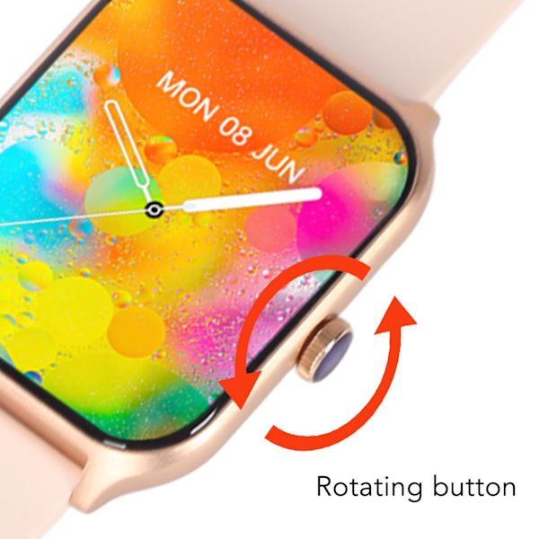 Smartwatch med iltmåling, opkaldsskærm, IP68 vandtæt touchskærm smartwatch med skridttæller Pink