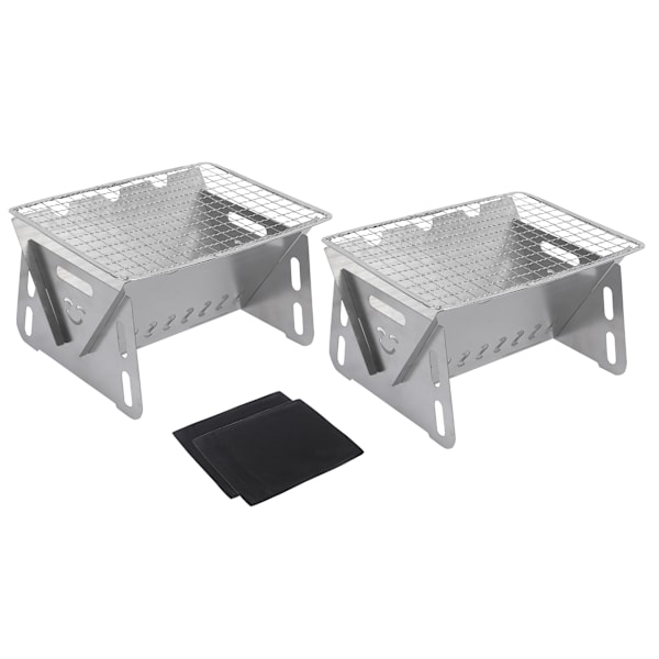 Werwing Portabel Grill: Kompakt, Vikbar Utomhusmatlagning för Camping & Picknick (2-pack) 2 Pack