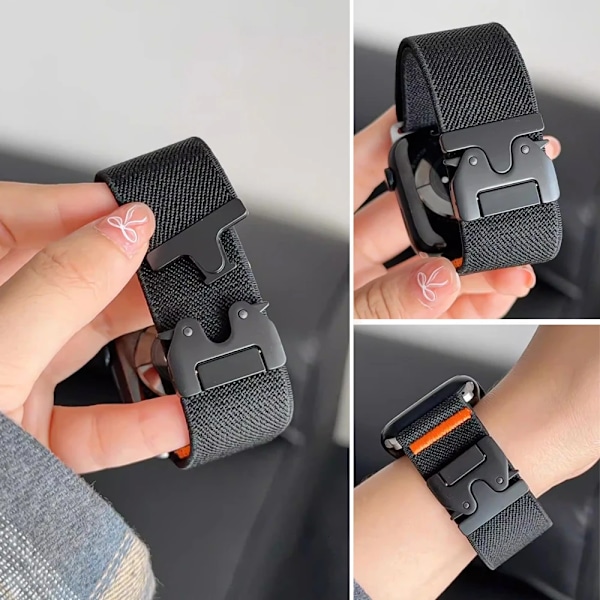 Fallskärmsremmar för Apple Watch Ultra 2 Armband 49mm 45mm 46mm 44mm 42mm 40mm 41mm Correa Armband IWatch Serie 10 9 8 7 6 3 SE orange 38/40/41mm（42mmS10,）