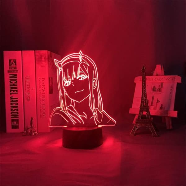 Anime 3D Lampe Zero Two Figur Natlampe Børn Piger Vær