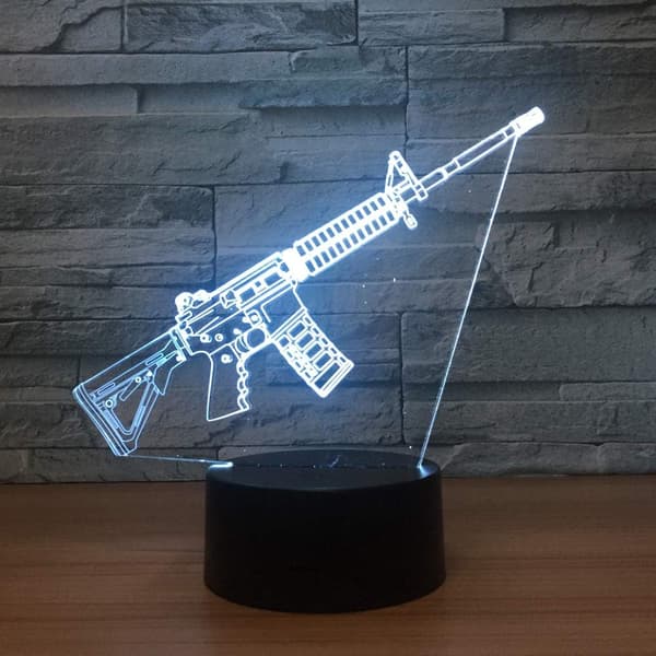 3D LED Pistol Optisk Illusjon Sensor Nattlys med Smart