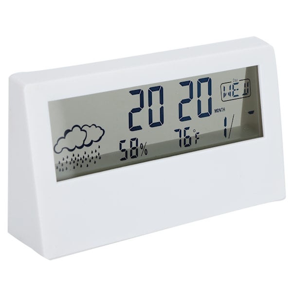 Alarmklocka LED Temperatur och Luftfuktighet Digital Display Natt Användning Ögonskydd Klocka