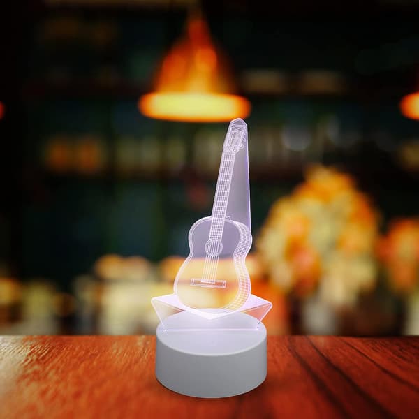 3D Gitar Nattlys 3D Illusjonslampe Idévalg for Musikk