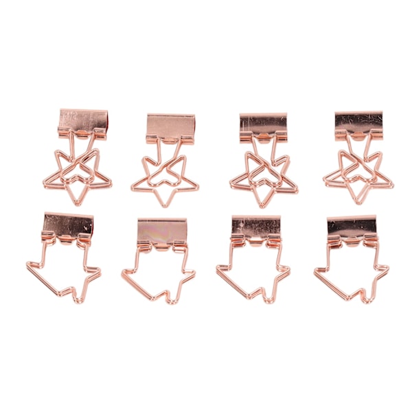 30 st små pappersklämmor roséguld hållbara metallstjärna och hus stil ihåliga bindeklämmor för dokument kläder papper