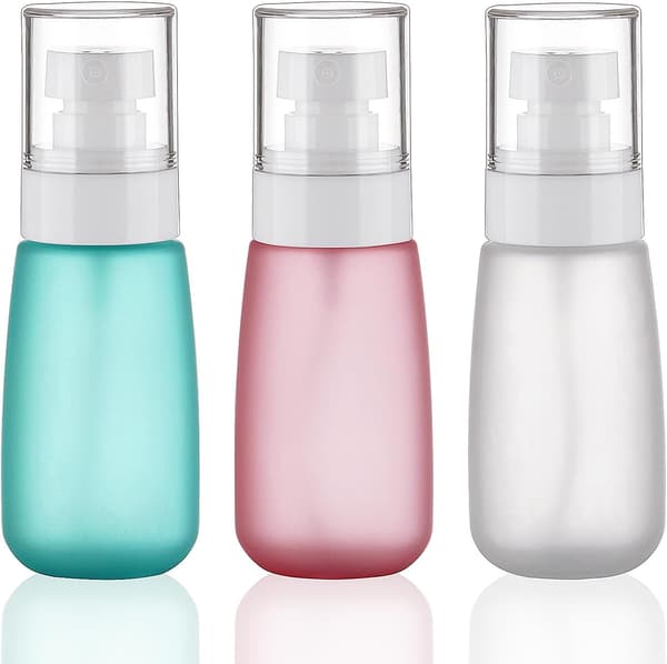 3-pack 2,2 oz läckagesäkra finfördelande sprayflaskor – påfyllningsbara för parfym, eteriska oljor, hår- och ansiktsmist