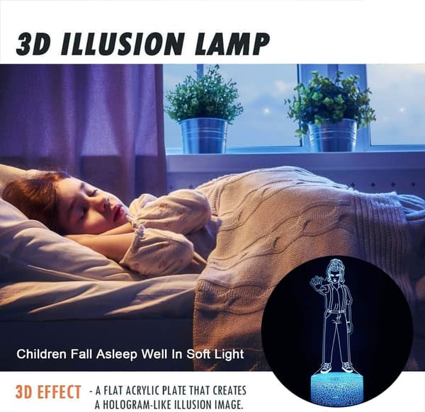 3D Illusjon Eleven Figur Nattlys, 16 Farger Endres