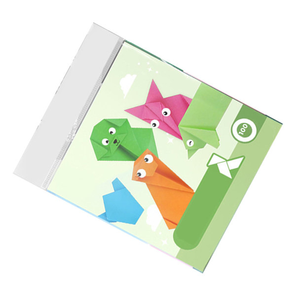 100 ark Origami-papper Flerfärgat DIY Roligt Cartoon Djur Färgglatt Papper för Förskola Hem