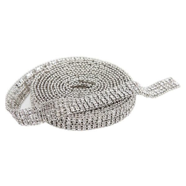 Rhinestone-kjede 2 meter lang Premium Material Robust Holdbar Iøynefallende Bred applikasjon Rhinestone Trim