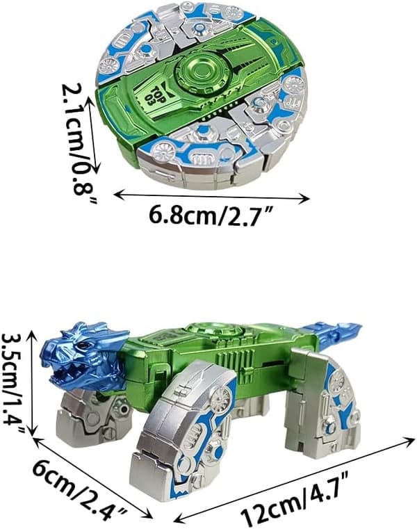 3 stk. transformerbare fidget spinner-leker - transformerbar dinosaur-spinner, stresslindrende sensoriske leker for barn og voksne, bursdagsgave B