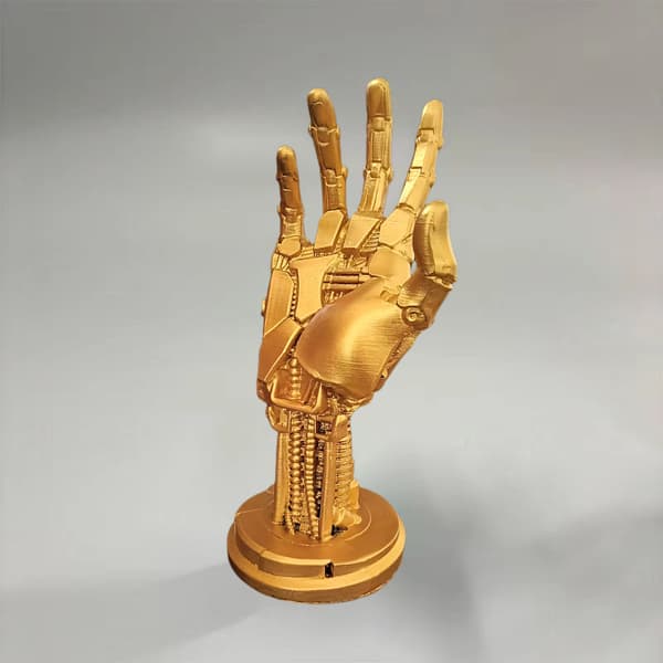 Cyberpunk Mekanisk Håndstand - Universal Gaming Headset og Controller Holder til Skrivebord - Guld Gold 1 Pack
