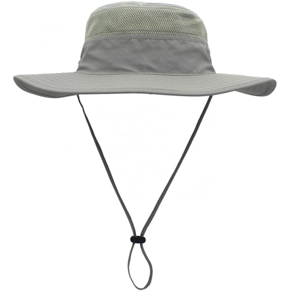 Hatt för män med solskydd UPF 50+ bred brätte hinkhatt vindtät fiske Grey