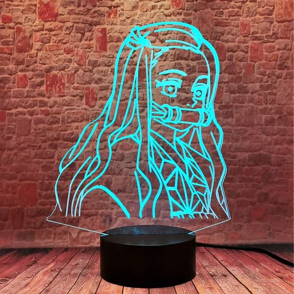 Kamado Nezuko 3D Illusjon Demon Slayer Merchandise Nattlys LED