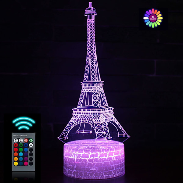 3D Illusions LED nattlys, 16 farger gradvis skiftende berøringsbryter Type-c datakabel bordlampe for julegave, bursdagsgave eller hjemmedekorasjon