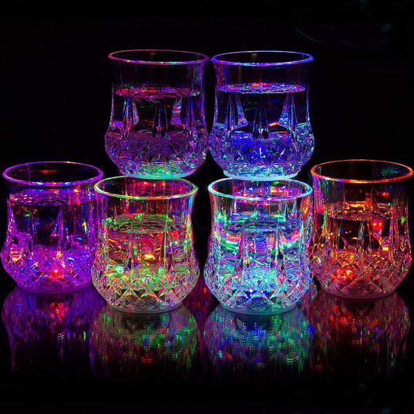 Festljuskoppar, LED-blinkande upplysta dryckeskoppar, Bar och nattklubb Festdrinkkoppar, flerfärgade (3 st)