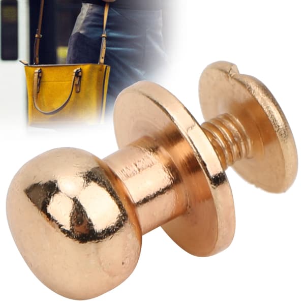 20 sæt kobber runde hoved studs spot screwback DIY læder håndværk nitter 10 x 8mm guld