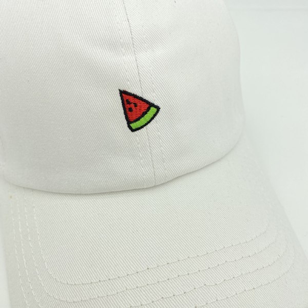 Hatt Damer Vår Och Höst Vattenmelon Broderi Casual Fa White