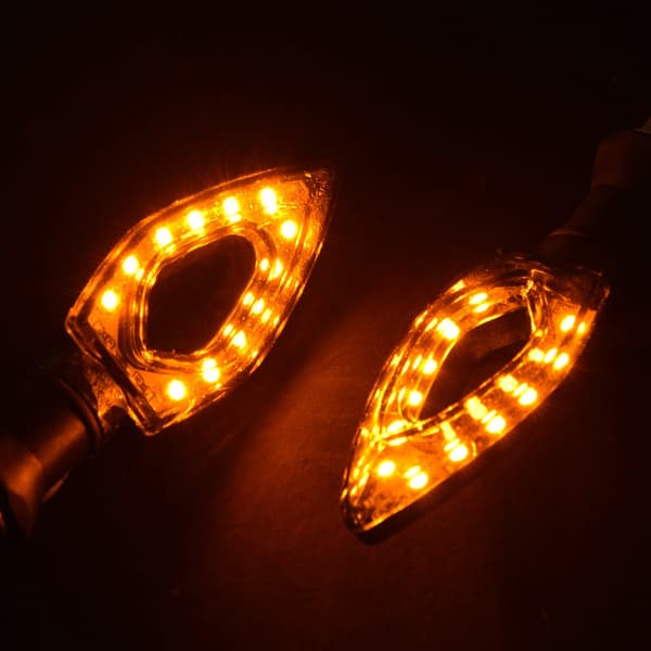 Universal Motorsykkel 12 LED Blinklys Indikatorlampe Amber