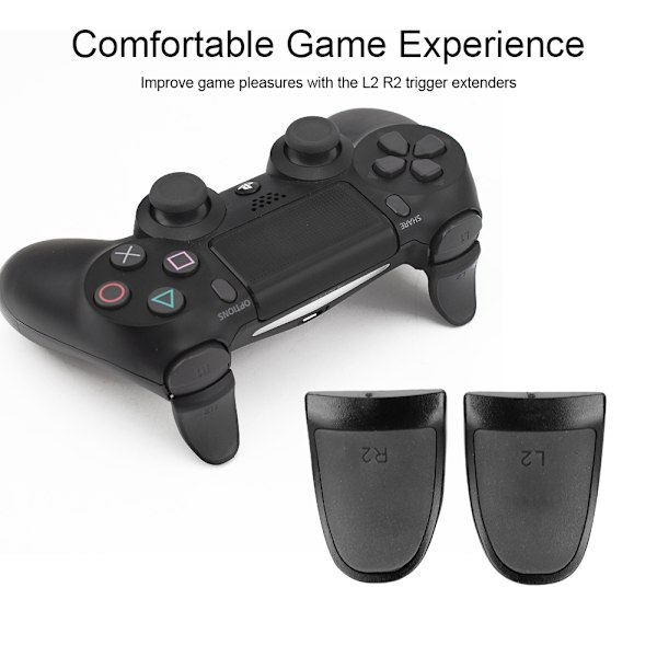 L2 R2 Controller Extenders Knappförlängningsknappar Mjuk beröring Utökade grepp för PS4 (Svart)