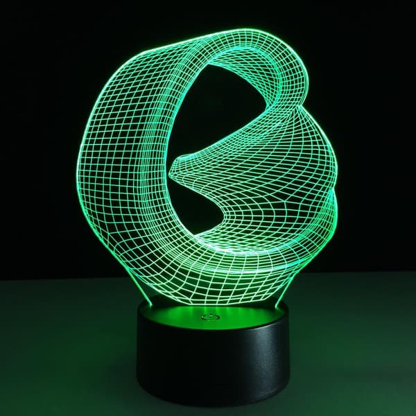 Kunstnerisk Abstraktion Moderne 3D USB Natlampe Farverig Colo