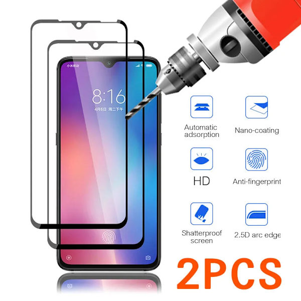 2PCS Full Cover Härdat Glas För Xiaomi Redmi 10 4G Skärmskydd Glas