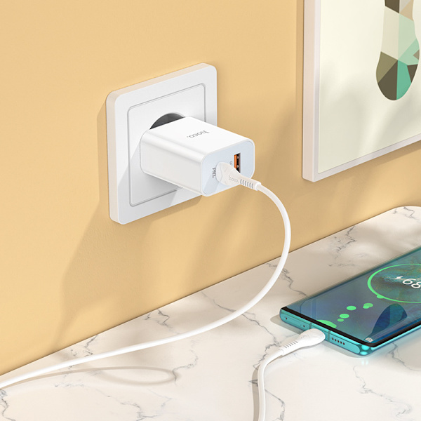 hoco. C97A Europeisk standard PD20W+QC3.0 laddare för iPhone1