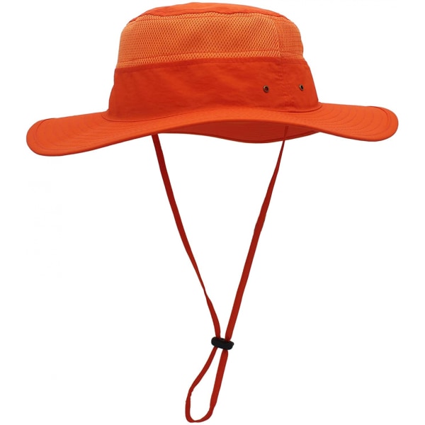 Hatt för män Solhatt UPF 50+ Bred Brätte Bucket Hat Vindtät Fiske Orange